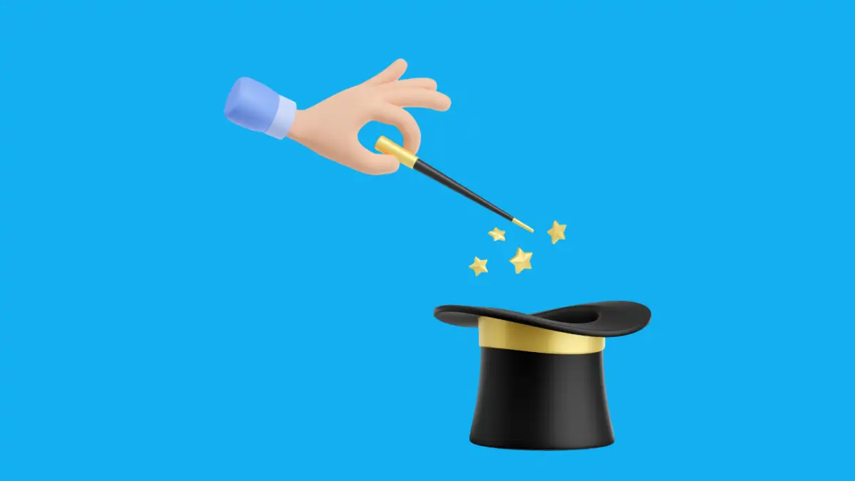 Um logo sobre mágicas com cartola e varinha mágica, no blog Conversa Prronta