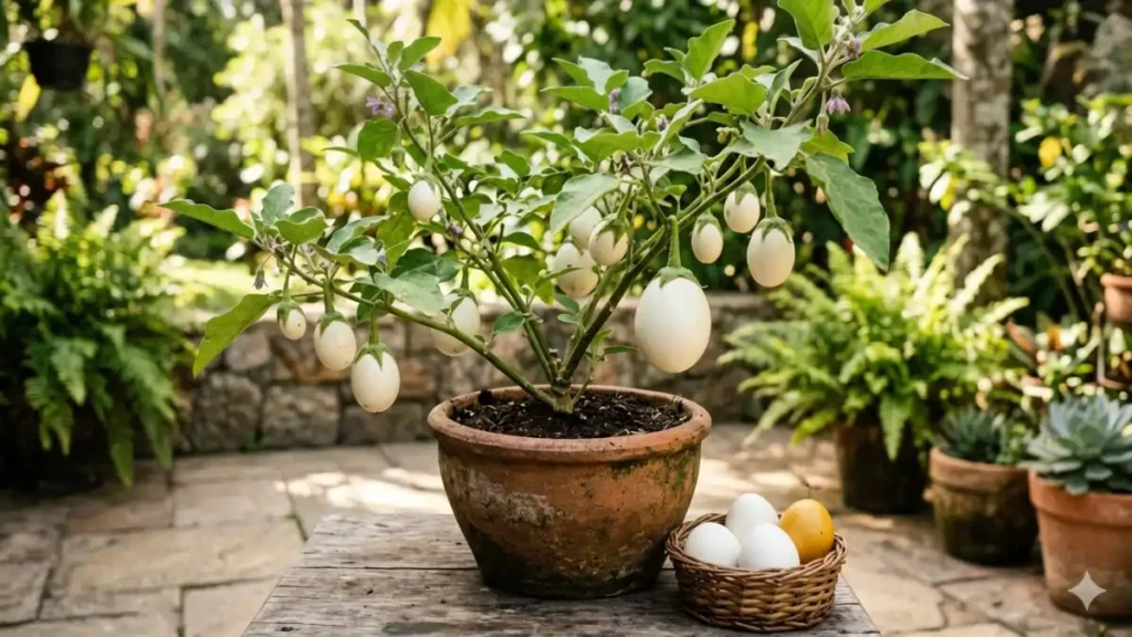Planta ovo, um pé de ovo em um vaso, no blog Conversa Pronta.