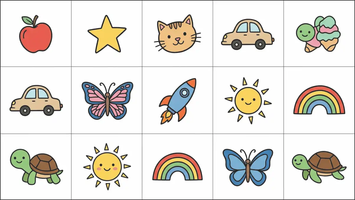 Desenhos fáceis coloridos. Dicas no blog Conversa Pronta.