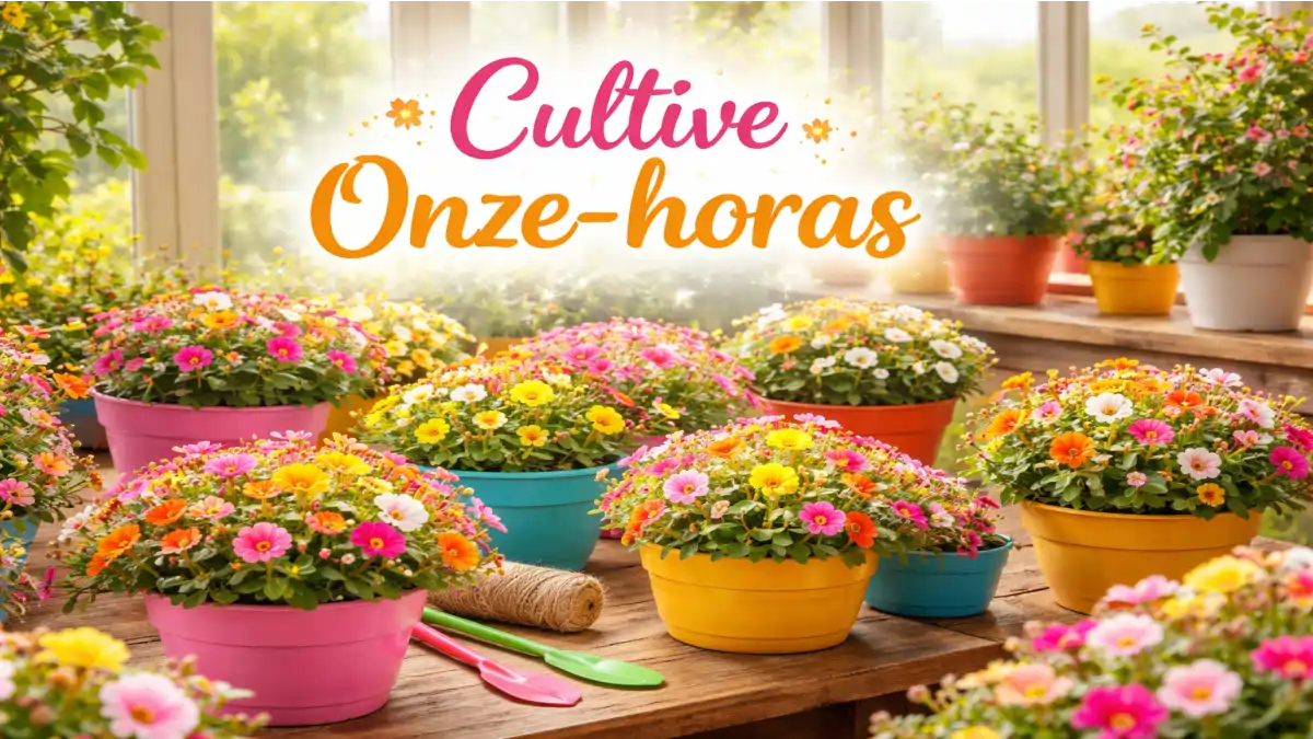 Imagem de onze-horas em diversas cores com título cultive onze-horas no blog Conversa Prronta.