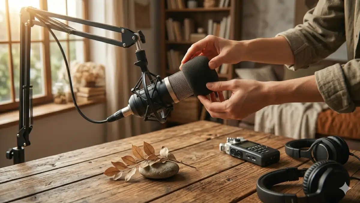 YouTube mostrando um canal sem rosto, usando microfone para intensificar a voz, as dicas no blog Conversa pronta