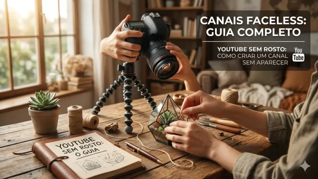 Foto mostrando no YouTube, um canal sem rosto, passo a passo e dicas mostrados no Blog Conversa Pronta.